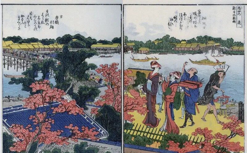 葛飾北斎 新寺の新樹